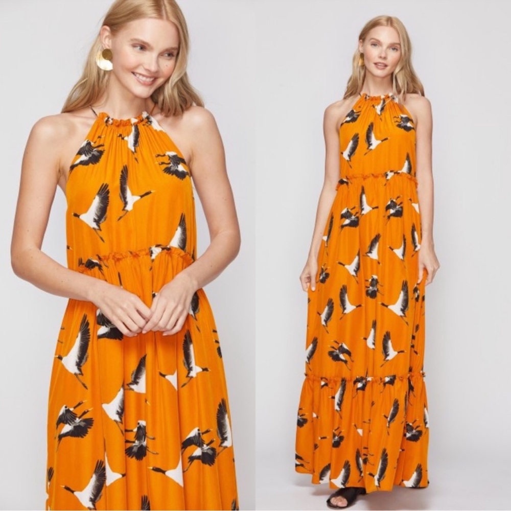 Roller Rabbit Flying Karma Rayana Dress Orange Size XXS NWT